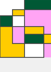 Vintage bauhaus memphis geometric colorful abstract design background