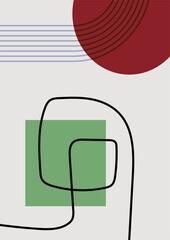 Vintage bauhaus memphis geometric colorful abstract design background