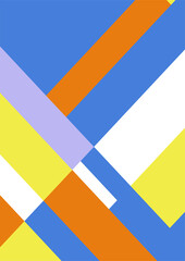 Vintage bauhaus memphis geometric colorful abstract design background