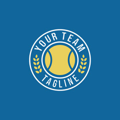Tennis emblem logo design vector illustration