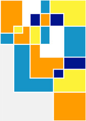 Vintage bauhaus memphis geometric colorful abstract design background