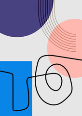 Vintage bauhaus memphis geometric colorful abstract design background