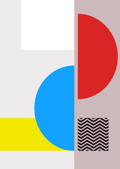 Vintage bauhaus memphis geometric colorful abstract design background