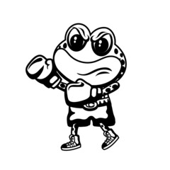 Cute cartoon style illustration of Boxing Frog character