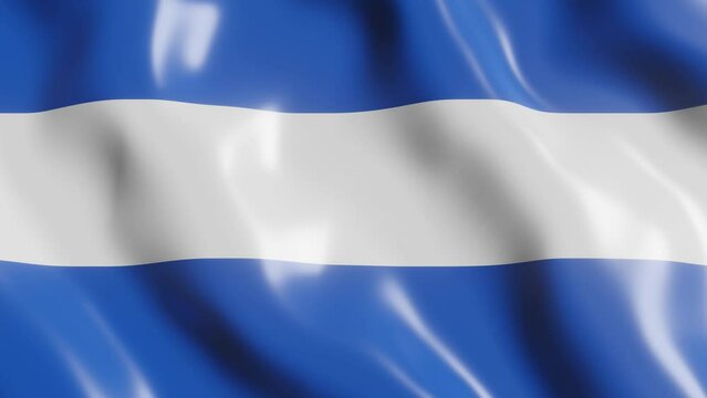 Waving flag of El Salvador American country. 3d render national flag in wind background. 4k realistic seamless loop animated video clip