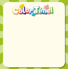 Cute blank green color border for worksheet