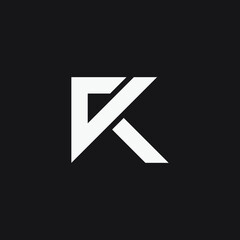K arrow monogram design logo template.