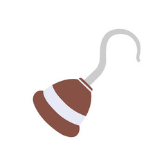 Pirate Hook Flat Illustration. Clean Icon Design Element on Isolated White Background