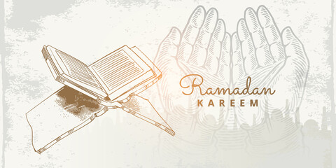 Ramadan hand drawn quran sketch