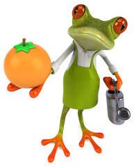 Fun frog gardener - 3D Illustration
