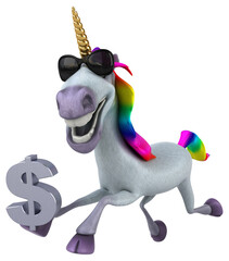 Fun unicorn - 3D Illustration