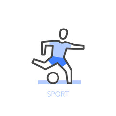 Sport symbol with a running soccer player. Easy to use for your website or presentation.