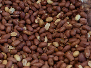 Peanuts roasted with salt at market in Turkey