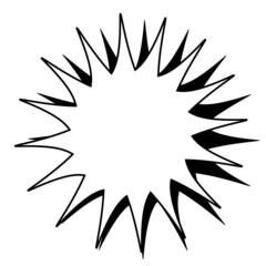 Illustration material | Pop and simple monochrome explosive balloon isolation