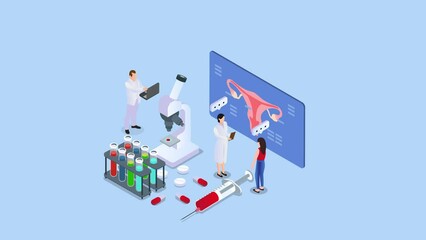 Young woman doing cervical cancer test in hospital