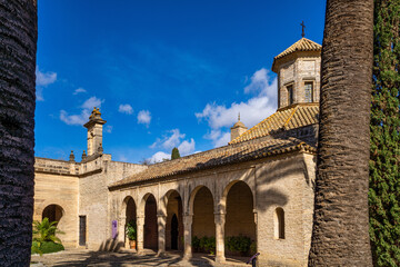 Moorish Alcazar in Jerez de la Frontera, ancient stone fortress, Andalusia Spain
