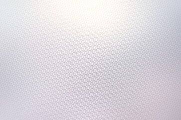 Light pearlescent polished background covered shiny hexagonal grid. Subtle mosaic textured surface.