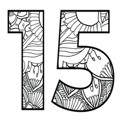 Mandala Number coloring page for kids