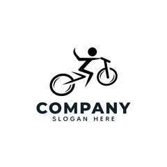 Bike symbol logo design, stylish event season racer. Cyclist, vector.