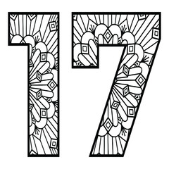 Mandala Number coloring page for kids
