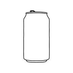 Drink can mockup. Hand drawn vector illustration with Aluminum can. Used for poster, banner, t-shirt print, bag print, badges and logo design.
