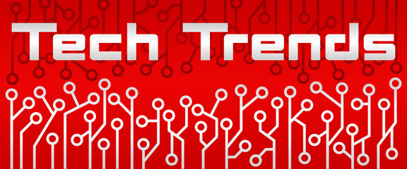 Tech Trends Red Circuit Neon Top Bottom 
