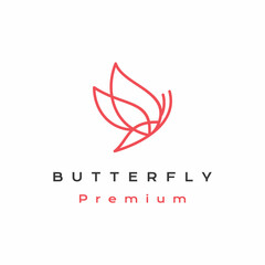 Line art Butterfly logo design vector icon illustration