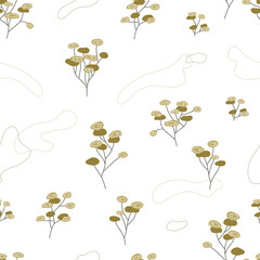 Gypsophila flowers seamless pattern. Vector illustration can be used for fabrics, textile, web, invitation, card, wrapping paper.