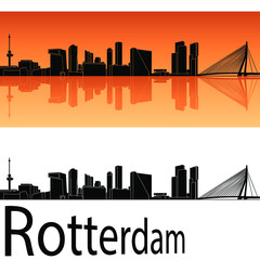 skyline in ai format of the city of  rotterdam