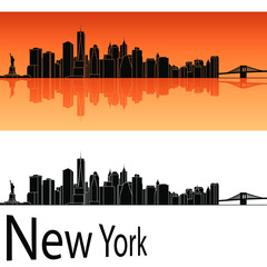 skyline in ai format of the city of  new york