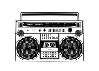 Boombox. Vector illustration in cartoon style on a white background.
