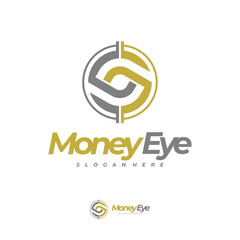 Money Eye logo vector, Creative Money logo design concepts, Letter S logo template