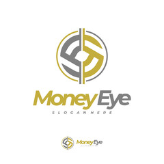 Money Eye logo vector, Creative Money logo design concepts, Letter S logo template