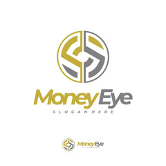 Money Eye logo vector, Creative Money logo design concepts, Letter S logo template