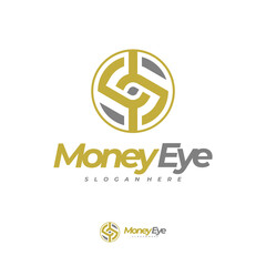 Money Eye logo vector, Creative Money logo design concepts, Letter S logo template