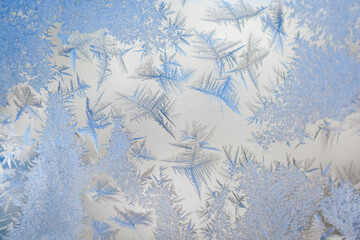 frozenned glass, Ice on window,winter icy patterns