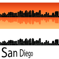 skyline in ai format of the city of  san diego