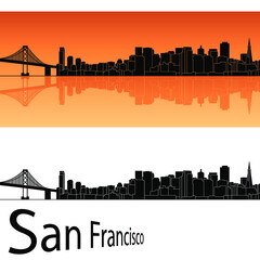 skyline in ai format of the city of  san francisco