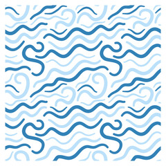 Seamless pattern with blue waves.