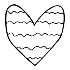 Simple hand drawn heart illustration isolated on a white background. Cute valentine's day heart doodle.