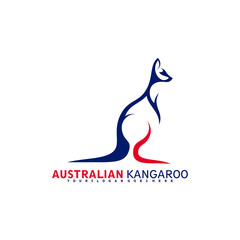 australian kangaroo logo vector illustration abstract design