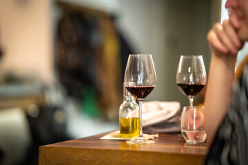 wine tasting in a restaurant