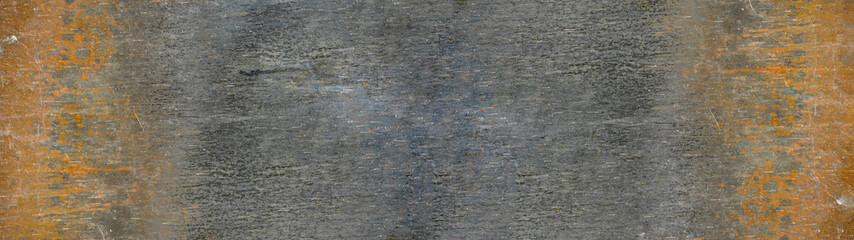 Grunge rusty dark metal stone background texture banner panorama