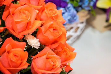 Bright summer floral arrangement background