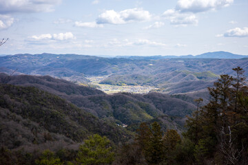 Fototapeta na wymiar 日本の岡山県総社市の鬼ノ城の風景