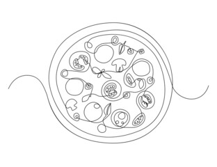 Continuous Thin Line Pizza