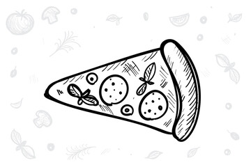 Seamless pattern with pizza