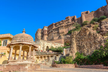 Fototapeta premium View of Mehrangarh Fort, Jodhpur, Rajasthan, India