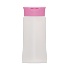 Cosmetic bottles with lid isolated on white background. Bottle with hand sanitizer. Antimicrobial liquid gel. Hand hygiene. Shampoo bottle. Medicine bottle. Liquid soap.