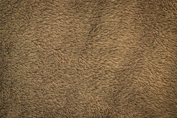 Close up of brown fluff fabrics fur suitable